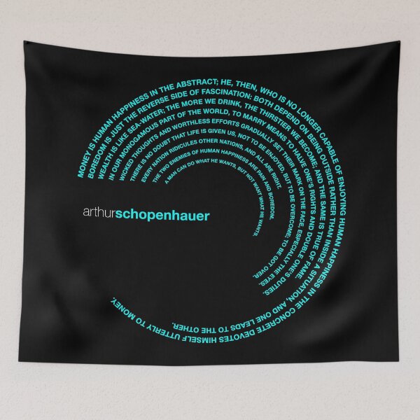 Item preview, Arthur Schopenhauer famous quotes poster [aqua] designed and sold by CMYKStudio.
