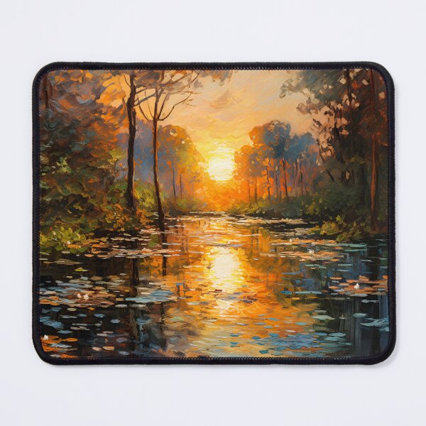 Item preview, Sunrise, or sunset, in a forest drawn by an impressionist designed and sold by PetroliniVideo.