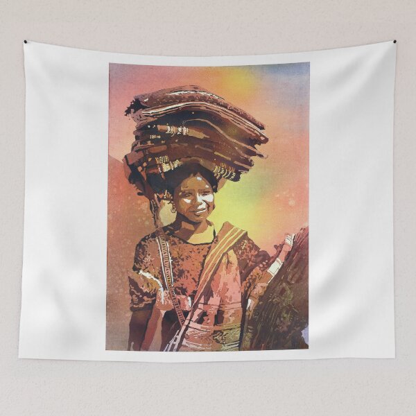 Item preview, Guatemalan woman watercolor painting.  Guatemala art painting designed and sold by rfoxphoto.