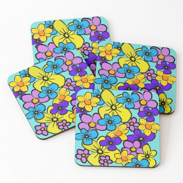 Item preview, retro colorful flower pattern designed and sold by pauloneill-art.