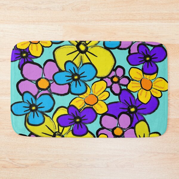 Item preview, retro colorful flower pattern designed and sold by pauloneill-art.