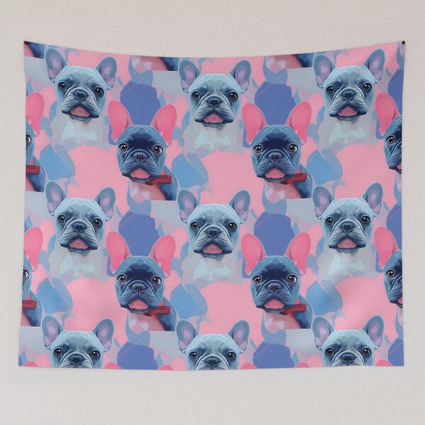Item preview, Blue and Pink Frenchie Composite Overlay Pattern #6 designed and sold by ARTficiallyAnon.