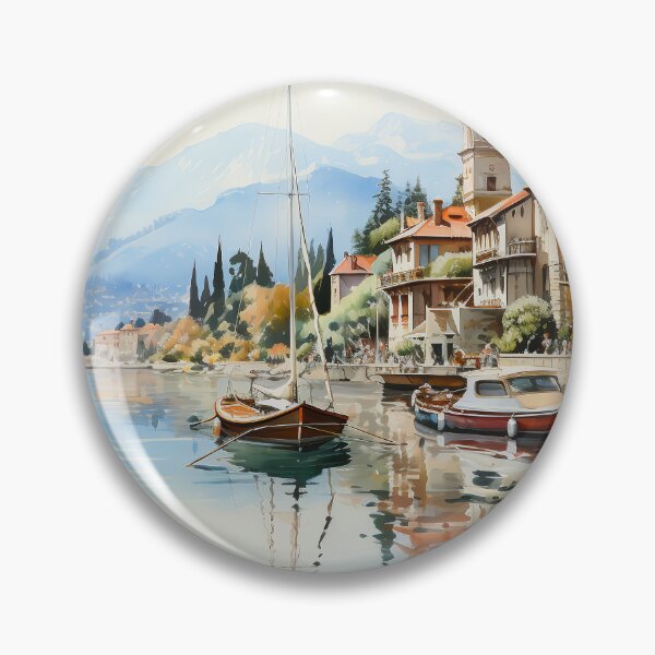 Item preview, watercolor of Lake Maggiore designed and sold by Mickeymouse2023.