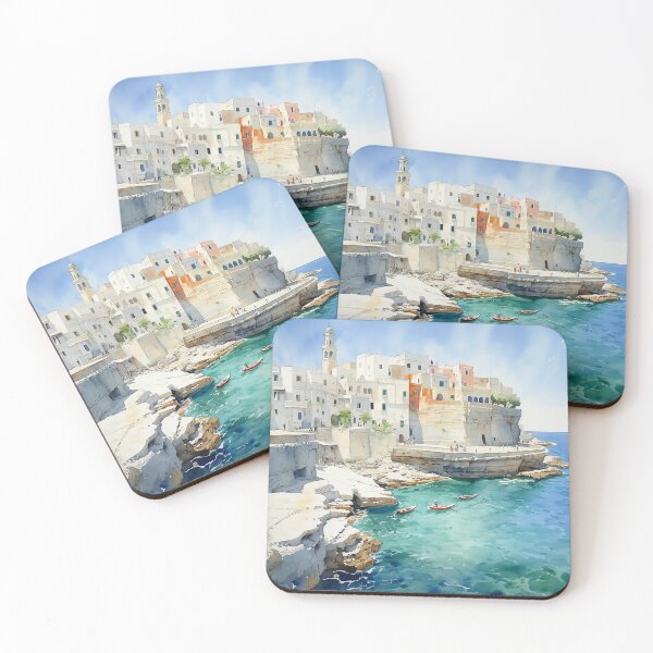 Item preview, Watercolor Polignano, Puglia, Italy designed and sold by Mickeymouse2023.