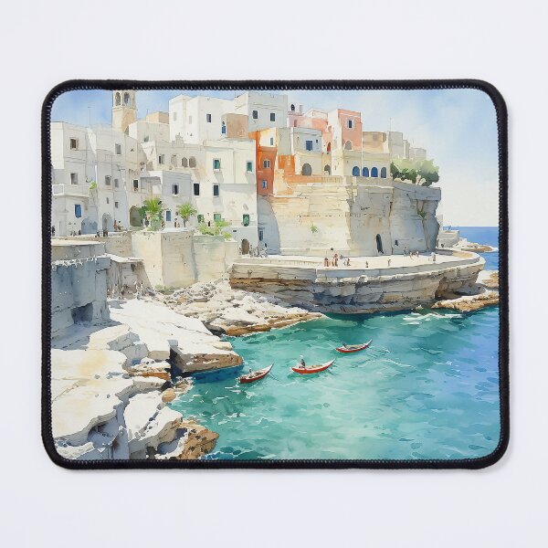 Item preview, Watercolor Polignano, Puglia, Italy designed and sold by Mickeymouse2023.