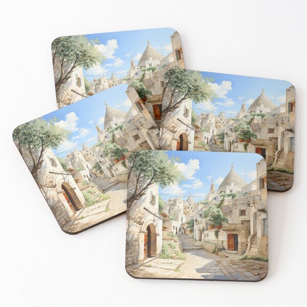 Item preview, watercolor painting of the city of Alberobello in Puglia designed and sold by Mickeymouse2023.