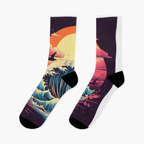 Item preview, The Great Retro Wave Japanese Ravens Sunset designed and sold by GrinGalore.