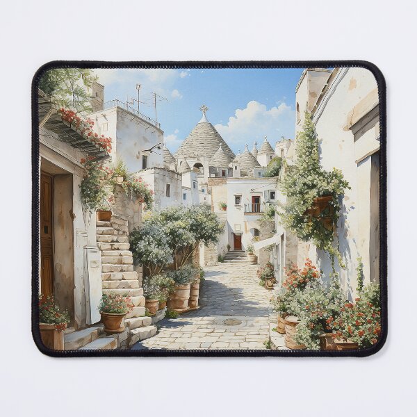 Item preview, Watercolor Alberobello city in Puglia Italy designed and sold by Mickeymouse2023.