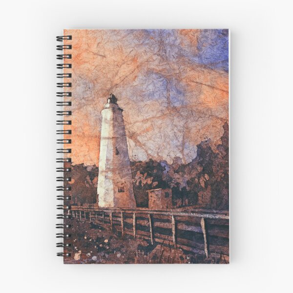 Item preview, Watercolor batik of Ocracoke lighthouse- Ocracoke Island, NC designed and sold by rfoxphoto.