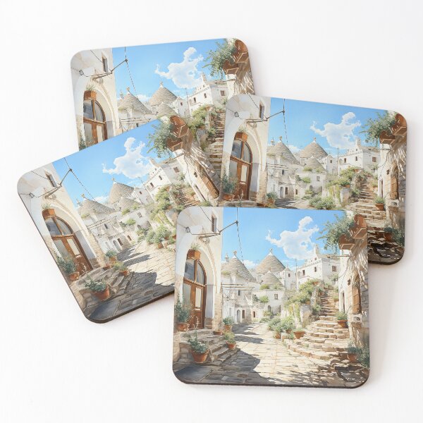 Item preview, Puglia Alberobello city watercolor painted designed and sold by Mickeymouse2023.