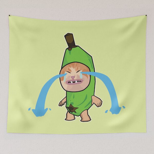 Item preview, GREEN sad cry banana cat - happy hapi cat meme designed and sold by Rzera-.