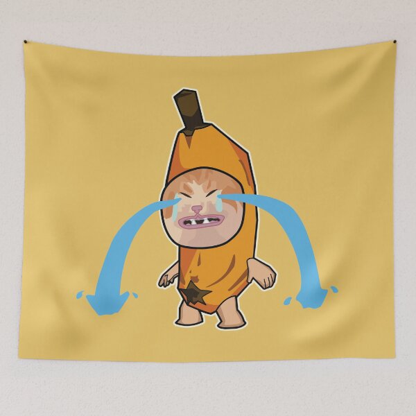 Item preview, ORANGE sad cry banana cat - happy hapi cat meme designed and sold by Rzera-.