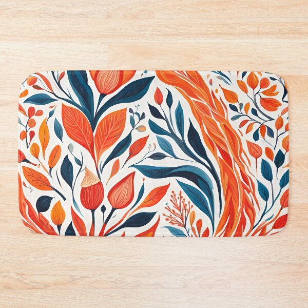Item preview, Gouache Orange Flower Pattern. designed and sold by ARichArts.