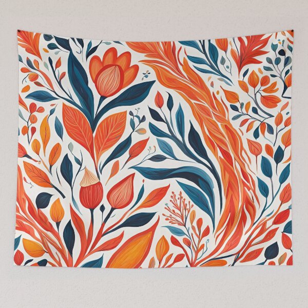 Item preview, Gouache Orange Flower Pattern. designed and sold by ARichArts.