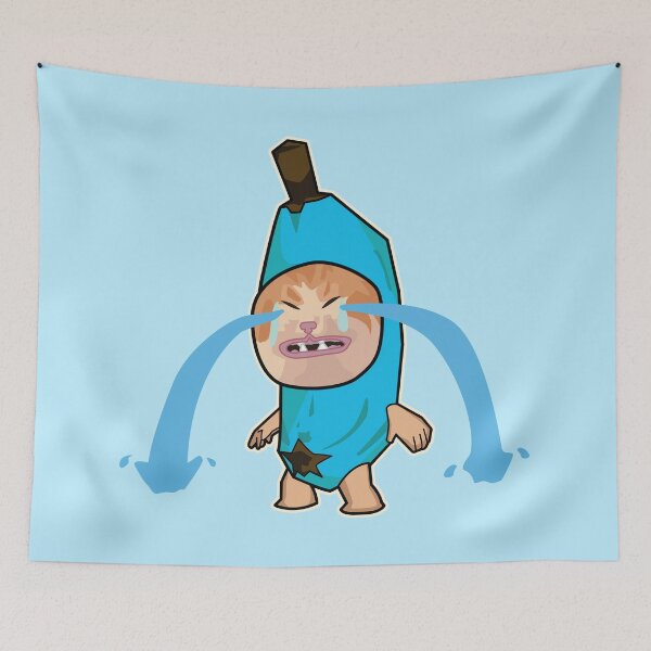 Item preview, SKY BLUE sad cry banana cat - happy hapi cat meme designed and sold by Rzera-.