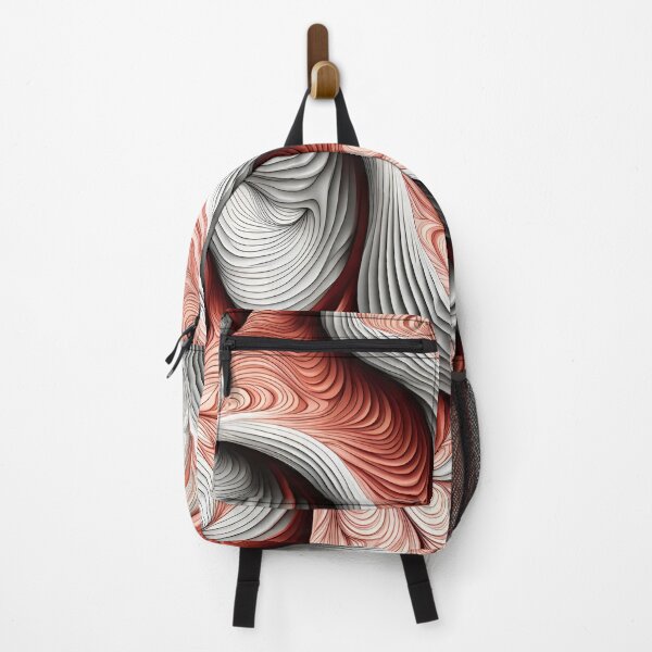 Item preview, Waite & red Flowing Abstract Curves Pattern. designed and sold by ARichArts.