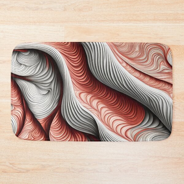 Item preview, Waite & red Flowing Abstract Curves Pattern. designed and sold by ARichArts.