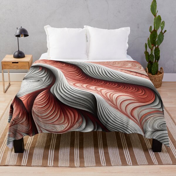 Item preview, Waite & red Flowing Abstract Curves Pattern. designed and sold by ARichArts.