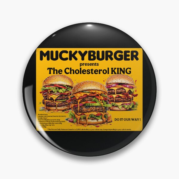 Artikelvorschau, Muckyburger – Der Cholesterinkönig. Fastfood entworfen und verkauft von Totalthrive.