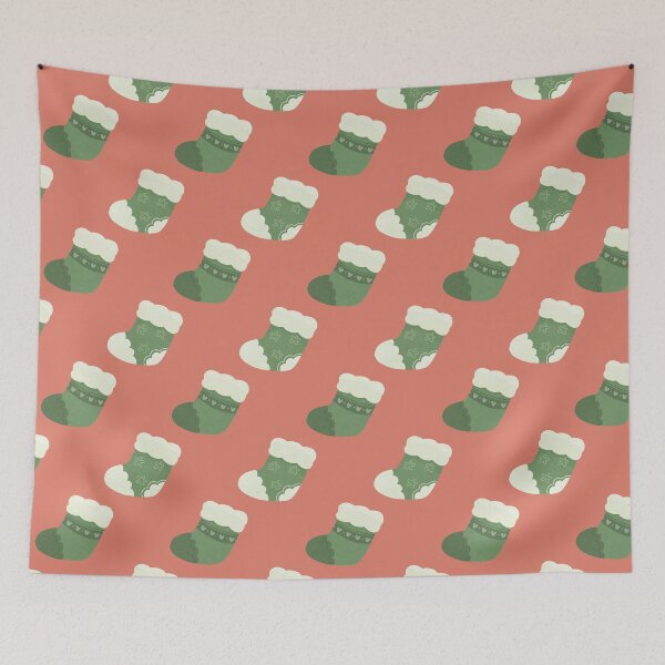 Item preview, Christmas cute green stocking ornament watercolar xmas pattern  designed and sold by TNwandesignart.