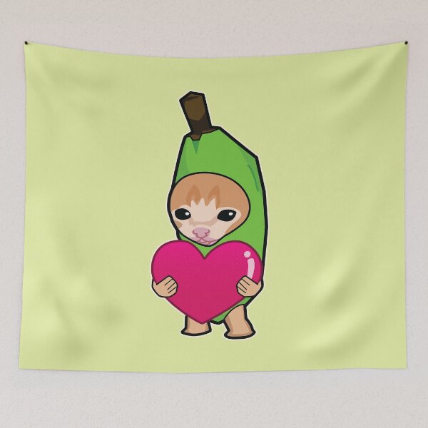 Item preview, GREEN banana cat holding heart meme designed and sold by Rzera-.