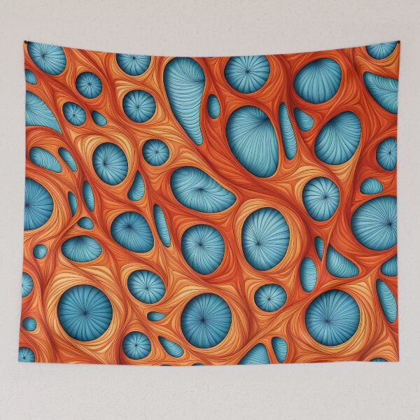 Item preview, Opal & Orange Abstract Curves Pattern. designed and sold by ARichArts.