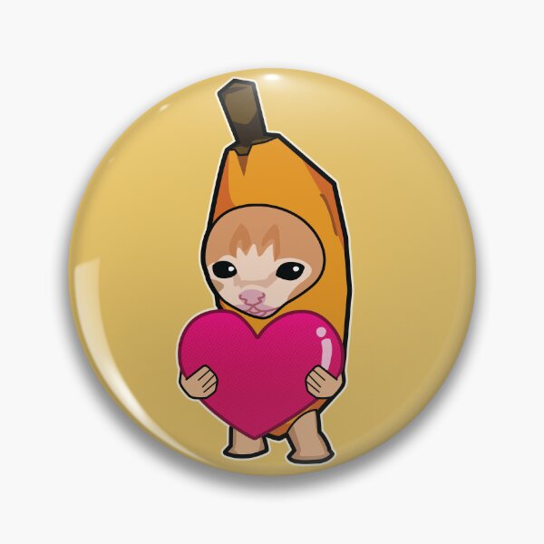 Item preview, ORANGE banana cat holding heart meme designed and sold by Rzera-.
