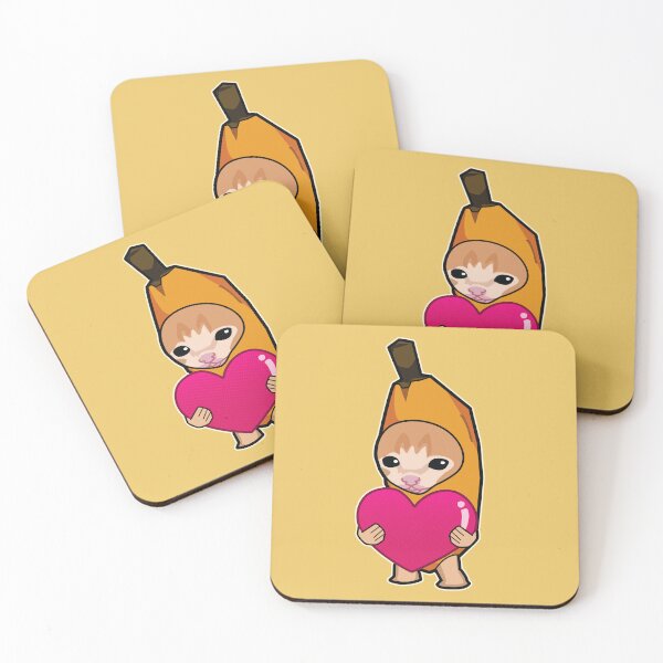 Item preview, ORANGE banana cat holding heart meme designed and sold by Rzera-.