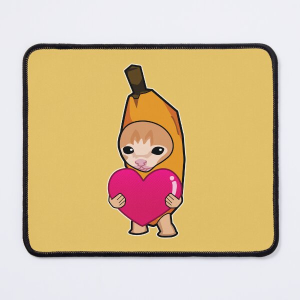 Item preview, ORANGE banana cat holding heart meme designed and sold by Rzera-.