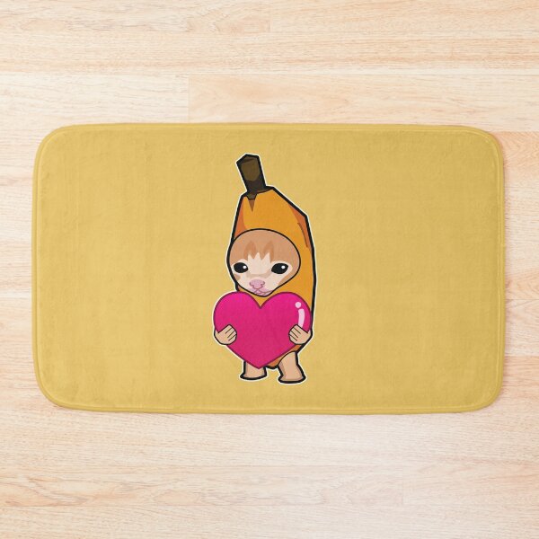 Item preview, ORANGE banana cat holding heart meme designed and sold by Rzera-.
