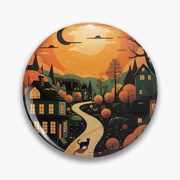 Item preview, Halloween scene black cat designed and sold by Inky-Spiration.
