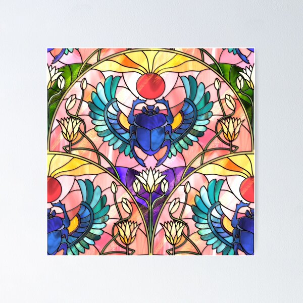 Item preview, Egypt_Sun_Scarab in stained glass designed and sold by JuneDao.