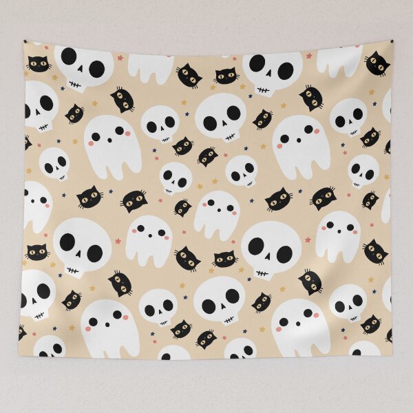 Item preview, Spooky Elegance: Ghosts & Cats (Halloween Patterns) designed and sold by PixSellerShop.