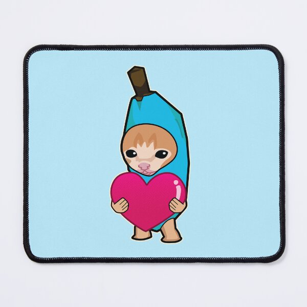 Item preview, SKY BLUE banana cat holding heart meme designed and sold by Rzera-.