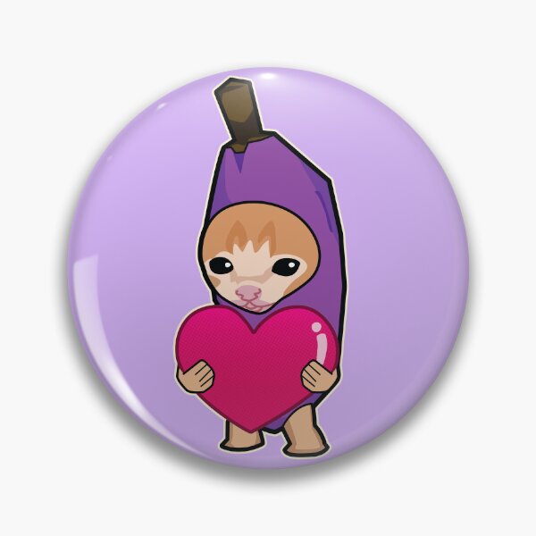 Item preview, VIOLET banana cat holding heart meme designed and sold by Rzera-.