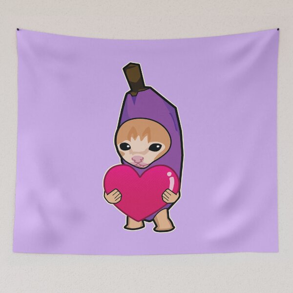 Item preview, VIOLET banana cat holding heart meme designed and sold by Rzera-.