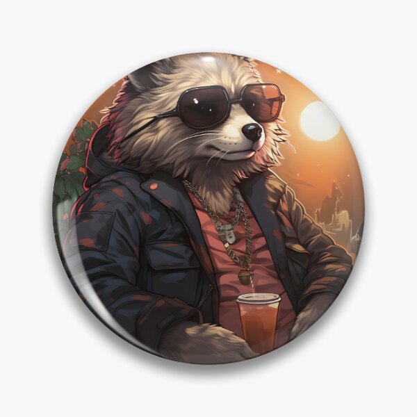 Item preview, Chilled-out Raccoon Sipping Serenity designed and sold by Artful-Adam.
