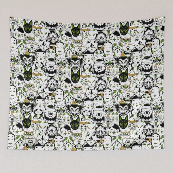 Item preview, Japanese Mask Festival_GreenYellow designed and sold by JuneDao.