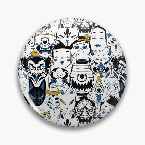 Item preview, Japanese Mask Festival_BlueYellow designed and sold by JuneDao.