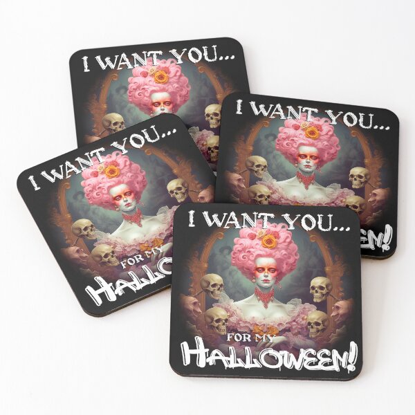 Item preview, "Sinister Halloween Soiree: Skulls, Malevolent Women, and a Haunting Atmosphere" t-shirt and stickers  designed and sold by Mickeymouse2023.