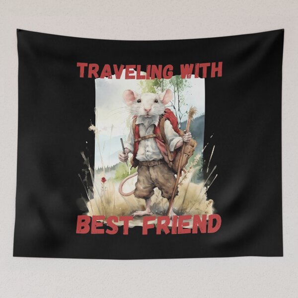 Item preview, Watercolor Rat Traveling with Best Friend Red designed and sold by Madlen-moon.