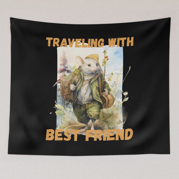 Item preview, Watercolor Rat Traveling with Best Friend Yellow designed and sold by Madlen-moon.