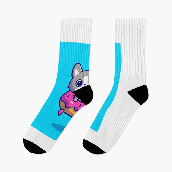 Artikelvorschau, Süße Katze mit Donut - flacher Cartoon-Stil entworfen und verkauft von hjian8219.
