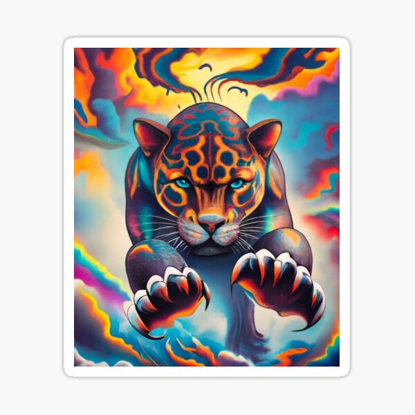 Black wild cat 1 Sticker