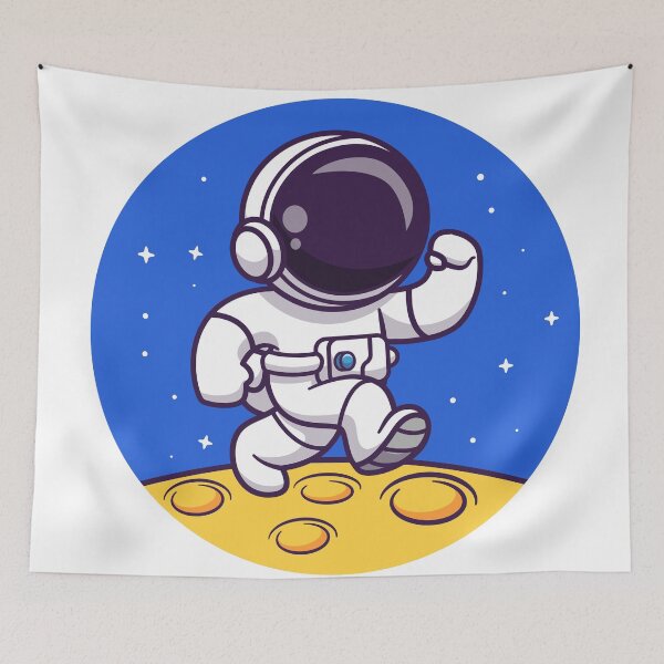Item preview, Cute Astronaut Walking on the Moon - Cartoon Vector Icon designed and sold by hjian8219.