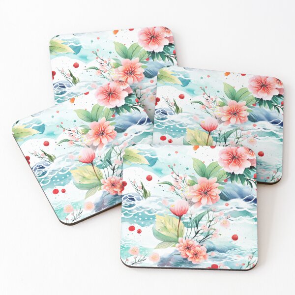 Artikelvorschau, Aquarell-Blumenflussmuster entworfen und verkauft von LittleNippon.