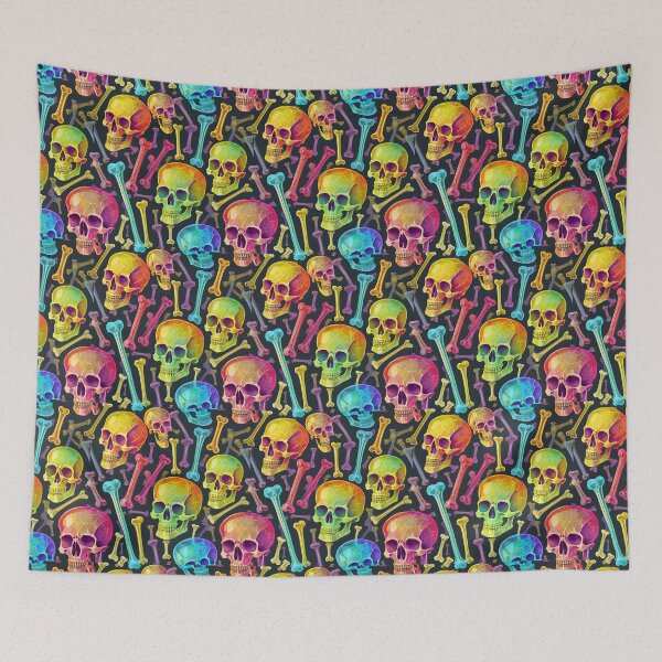 Item preview, Coloured X-ray  Skull and Bones Pattern designed and sold by GooGooPop.