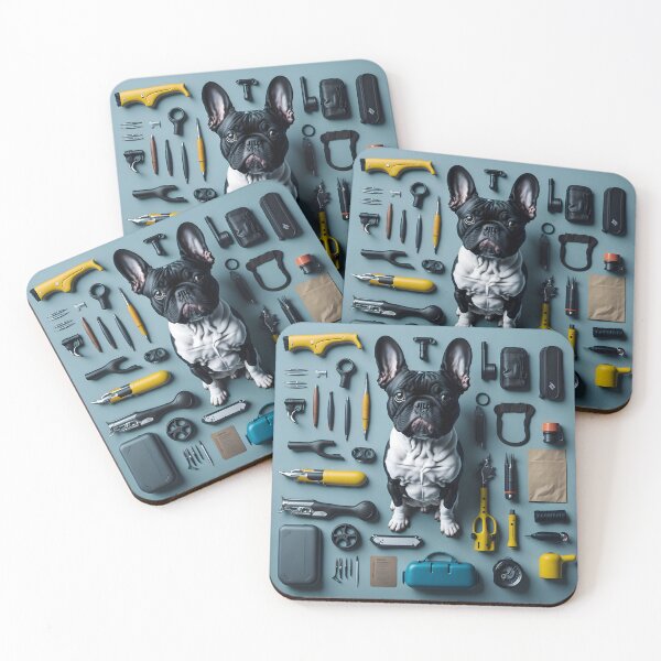 Item preview, "Creating 'French Bulldog Tool Kits' Artwork: A Creative Fusion of Canine Charm and Handy Tools." designed and sold by Best-Art-32.