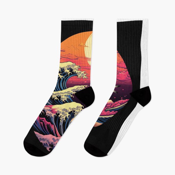 Item preview, The Great Retro Wave Japanese Gull Sunset designed and sold by GrinGalore.