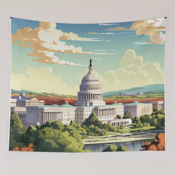Item preview, A Vintage Travel Illustration of Washington D.C. - US  designed and sold by GoodOldVintage.